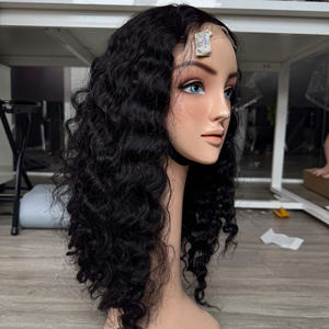 Prix de gros 100% brut vierge vietnamien humain dentelle courte perruque trame fantaisie Curl couleur noire Super Double Drawn Extensions de cheveux - Product Image 2