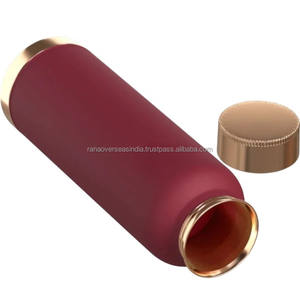 Bouteille d'eau ayurvédique en cuivre pur, anti-fuite, 900 ml, avec paille rabattable, compatible lave-vaisselle, plusieurs designs et tailles, idéale pour le camping - Product Image 2