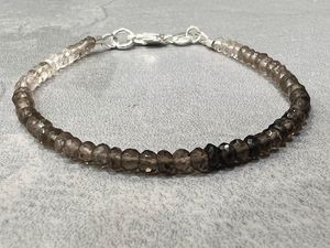 Natural Smoky Quartz Micro Faceted Round Beaded <b>Bracelet</b> 3.5mm Fashion Stone <b>Bracelet</b> For Women Wholesale Bulk Jewelry Supply - Product Image 6