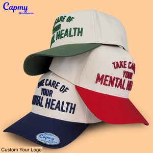 Casquettes <span class=keywords><strong>de</strong></span> baseball à <span class=keywords><strong>5</strong></span> panneaux personnalisables avec logo brodé, <span class=keywords><strong>lettres</strong></span> rouges et kaki, casquette snapback bicolore, casquettes <span class=keywords><strong>de</strong></span> baseball pour hommes - Product Image 5