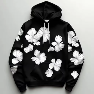 Sweat à capuche unisexe imprimé par pulvérisation, coupe confortable, pull-over, vêtement d'hiver, style décontracté doux, logo imprimé en relief sur le devant, service OEM, sweats à capuche pour hommes - Product Image 6