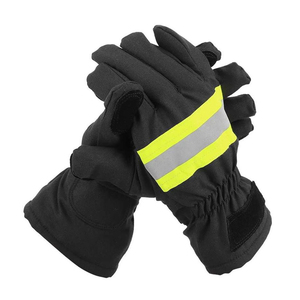 Gants de pompier en cuir ignifuges de sécurité avancés pour les opérations de sauvetage, avec sangle réfléchissante, service OEM - Product Image 1