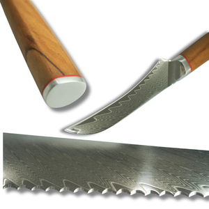 หนังสติ๊กเหล็กดามัสกัสตีขึ้นรูปด้วยมือ พรีเมียม OEM DIY ด้ามไม้คม ตรง - Product Image 4