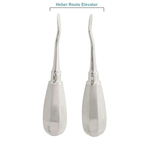Instrumentos de puente óseo Heber, elevadores de raíz de acero inoxidable con certificación CE (tipo bayoneta), plateados, ergonómicos, reutilizables, modelo manual - Product Image 6