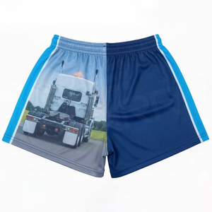 Wholesale Cheap Rugby Shorts Custom Logo Quick Dry Beach Trunk Shorts for <b>Boys</b> Drawstring Thick Footy Shorts with Zipper Pockets - Product Image 3