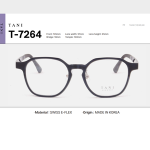 Montures optiques carrées TANI coréennes TR90 anti-lumière bleue, monture intégrale décontractée, légères et flexibles, 50-20-140, vente en gros OEM ODM pour hommes - Product Image 5