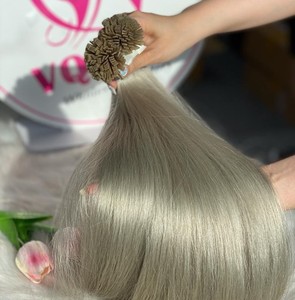 Extensions de cheveux humains bruts non transformés de haute qualité meilleure tendance kératine à pointe plate droite prix de gros paquet vague naturelle - Product Image 5