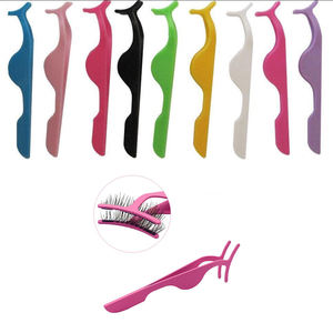 Pince à cils professionnelle à pointe large, applicateur de précision en acier inoxydable, pince à sourcils, extensions de cils, pointes en fibre, pour salon - Product Image 5