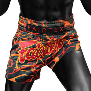 กางเกงคิกบ็อกซิ่ง MMA Fairtex แบบปรับแต่งได้เต็มที่ ดีไซน์ใหม่สำหรับผู้ชาย พิมพ์ลายแบบ Sublimation ผ้าซาติน โพลีเอสเตอร์ 100% รับผลิตแบบ OEM กางเกง Fairtex - Product Image 5