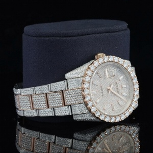 Reloj Automático Mixto con Bisel de Diamantes Grandes de 41 mm, Redondo, Totalmente en Tono Rosa, Estilo Hip Hop Personalizado, Movimiento Mecánico ETA de 6 mm - Product Image 4