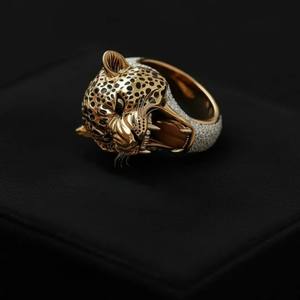 Jewelry Factory Designer Gemstones Jewelry 925 Sterling Silver <b>Rings</b> Woman 18k Gold Plating Leopard Fuzzy <b>Cat</b> <b>Ring</b> Party - Product Image 2