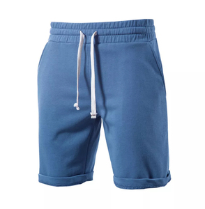 Shorts de sport en coton épais pour hommes, en molleton bouclette respirant, pour la course, en tissu tricoté, couleur unie, vente en gros - Product Image 4