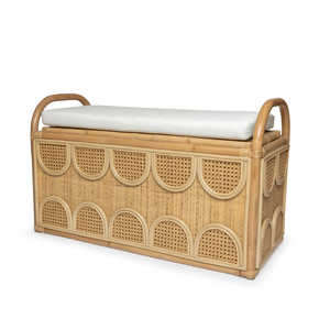 Joyful Rattan Toy <b>Storage</b> <b>Bench</b> Woven <b>Storage</b> <b>Bench</b> Decorative Seating <b>Bench</b> Multi Function <b>Bench</b> For Kids Room Organization - Product Image 1