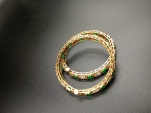 AMAIRA JEWELS Gold Plated Women's Bangle Polki Green Doublet Stones <b>Princess</b> Cut Classic Engagement Wedding <b>Jewelry</b> Fashion - Product Image 3