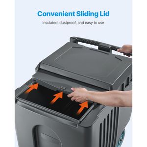 Attrezzatura da Cucina Commerciale, Contenitore Portatile Isolato per Ghiaccio con 4 Ruote, Coperchio Ribaltabile, Capacità 125 Libbre, 31,5 X 22,8 X 29 Pollici - Product Image 6