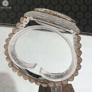 Reloj de Lujo para Mujer, con Bisel de Diamantes de Acero Inoxidable, Movimiento de Cuarzo Analógico, Caja Poligonal de 38 mm, Cierre Plegable - Product Image 3