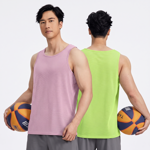 Débardeur d'entraînement athlétique respirant personnalisé pour homme OEM, 100 % polyester, maille, style musculaire uni, sans manches, taille XS, été, pour la gym - Product Image 1
