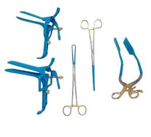 Kit d'instruments chirurgicaux gynécologiques LLETZ réutilisables de haute qualité, en acier inoxydable bleu, ensemble OB/GYN - Product Image 6