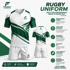 Ensembles de maillots de rugby personnalisés par sublimation pour hommes, durables, à séchage rapide, uniformes d'équipe de rugby respirants, vêtements de sport d'entraînement - Product Image 5