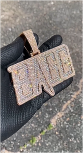 Pendentif Moissanite en Argent 925 Personnalisé pour Homme avec Lettre en Diamant VVS Style Hip Hop - Product Image 3