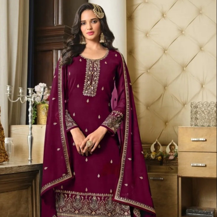 Nuevo pakistaní Salwar Kameez vestidos de césped mujeres bordado Shalwar Kameez vestido de fiesta Precio de Venta caliente al por mayor