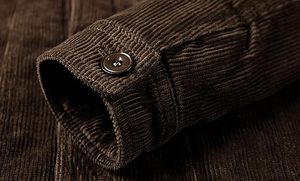 Men's Winter Corduroy Polyester Lined <b>Western</b> Solid Thick Vintage Denim Workwear Style Turn-down Collar Button Front <b>Jacket</b> - Product Image 4