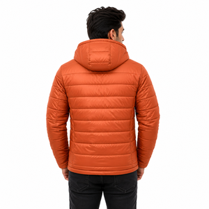 Custom Men's Insulated Casual Zip Up Men's Jackets Puffer Coat Hooded Padded Jacket <b>Winter</b> Lightweight <b>Quilted</b> Outerwear OEM - Product Image 2
