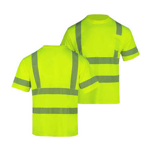 T-shirts personnalisés haute visibilité respirants avec bandes réfléchissantes – Vêtements de sécurité en stock - Product Image 4