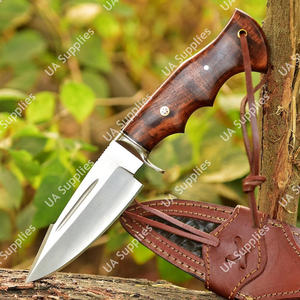 Cuchillo de Caza y Supervivencia Profesional de Acero Inoxidable Forjado a Mano, el Mejor Cuchillo EDC con Mango de Palisandro y Funda de Cuero - Product Image 2