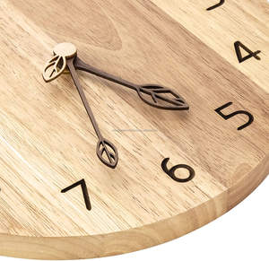 Horloge murale ronde vintage silencieuse en bois avec affichage à aiguille 3D fonction de lecture facile pour le salon solide sans cadre United Trade World - Product Image 5