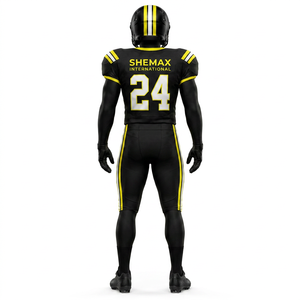 Uniforme de football américain personnalisé haut de gamme pour hommes, manches courtes, 100% polyester, respirant et à séchage rapide, logos personnalisés - Product Image 2