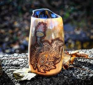 Taza de Cuerno de Búfalo Natural Rústica Tradicional Hecha a Mano, Taza para Beber Agua, Decoración Rústica para Bar, Cocina o Mesa, Vajilla Decorativa a Bajo Precio - Product Image 6