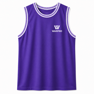 WARPRO Conjunto Deportivo Unisex Morado sin Mangas, Camiseta y Pantalones Cortos, Poliéster que Absorbe la Humedad, Ropa de Baloncesto para Todas las Temporadas - Product Image 3