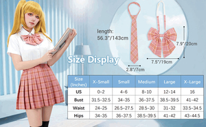 Fashion Anime Cosplay School Uniform Women Brown Jacket Blue Skirt Outfit Set - Product Image 6