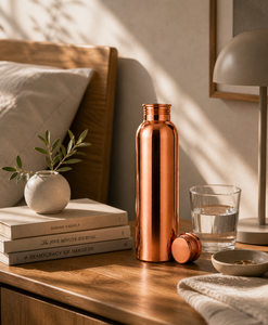 Bouteille 100% cuivre de qualité supérieure, verte, imprimée et personnalisable, à prix abordable, fabriquée à la main, en promotion - Product Image 1