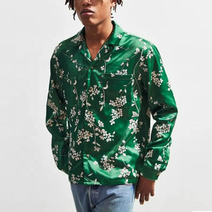 เสื้อเชิ้ตผ้าไหมซาตินคุณภาพสูง แขนยาว สำหรับผู้ชาย เหมาะสำหรับวันหยุดพักผ่อนชายหาด เสื้อลำลอง พิมพ์ลายผ้าไหมทั้งตัวแบบกำหนดเอง เสื้อฮาวายสำหรับผู้ชาย - Product Image 4