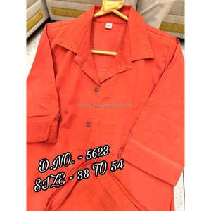 Hermoso y pesado algodón Slub/algodón Flex (Trae.) de tela de la mejor calidad Cordset (camisa de longitud corta-29 ") con botones de madera y L - Product Image 5