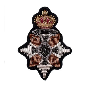 Wholesale Anchor Gold Sequins Bullion Embroidered 3D Badge Black Felt Hat Boat Ship Captain Patch Hand Embroidered Sew-On 2026 - Product Image 3