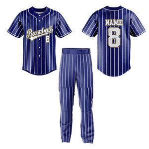Vêtements de sport de qualité supérieure, uniformes de baseball par sublimation pour jeunes, respirants, 100 % polyester, légers. - Product Image 1