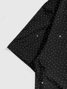 เสื้อยืดโอเวอร์ไซส์สีดำประดับคริสตัลวิบวับ สไตล์ฮิปฮอป สตรีทแวร์ สำหรับผู้ชาย - Product Image 4