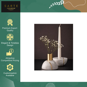 Candelabro de Mármol Natural Hecho a Mano de Diseño Moderno y Buena Calidad para Decoración del Hogar y Bodas, Disponible en Tamaños Personalizados - Product Image 2