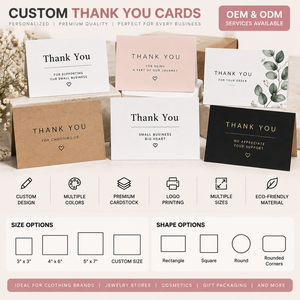 Carte de remerciement personnalisée, emballage de luxe, carte insérée, carte cadeau de mariage, papeterie imprimée pour emballage de marque et client - Product Image 3