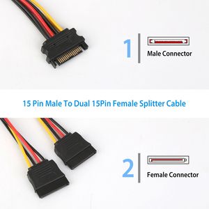 Cavo Adattatore Sdoppiatore a Y a 15 Pin da Maschio a Femmina per Disco Rigido - Categoria Prodotto: Adattatori e Connettori - Product Image 2