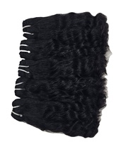 Extensions de cheveux indiens vierges Remy, ondulés profonds, doux et brillants, pré-bouclés, noirs, avec dentelle frontale, HairX HX21