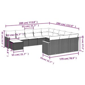 Set Divano da Giardino in Rattan PE Nero con Piedini Regolabili, Design Elegante a Forma di L - Product Image 3