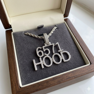 10K White Gold Rhodium Hip Hop Custom Bling Iced Letter Number <b>Initial</b> Charms Moissanite <b>Pendants</b> Necklace Unisex Party Occasion - Product Image 4