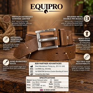 Ceinture en cuir de vachette véritable texturé noir Equipro, boucle carrée en alliage, imprimé animal, largeur 3,5 cm, durable, décontractée, modèle personnalisable - Product Image 4