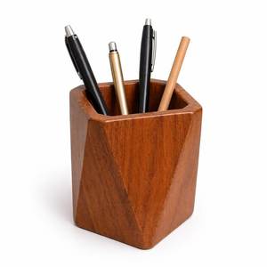Porte-stylos en bambou, organiseur de bureau en bois pour accessoires de papeterie, porte-stylos en bois personnalisé, organiseur de rangement pour bureau - Product Image 5