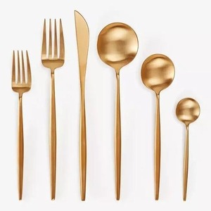 Best Selling Gold Stainless Steel Cutlery Set Premium <b>Flatware</b> for Home Kitchen Dining Tableware from India - Product Image 1