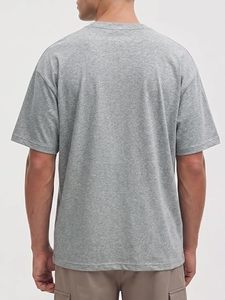 เสื้อยืดผู้ชายไซส์ใหญ่ สีพื้น ผ้าฝ้าย แขนสั้น คอกลม สไตล์ลำลอง ผ้าเจอร์ซีย์ถัก สีเทา ระบายอากาศได้ดี แห้งเร็ว เป็นมิตรกับสิ่งแวดล้อม - Product Image 2